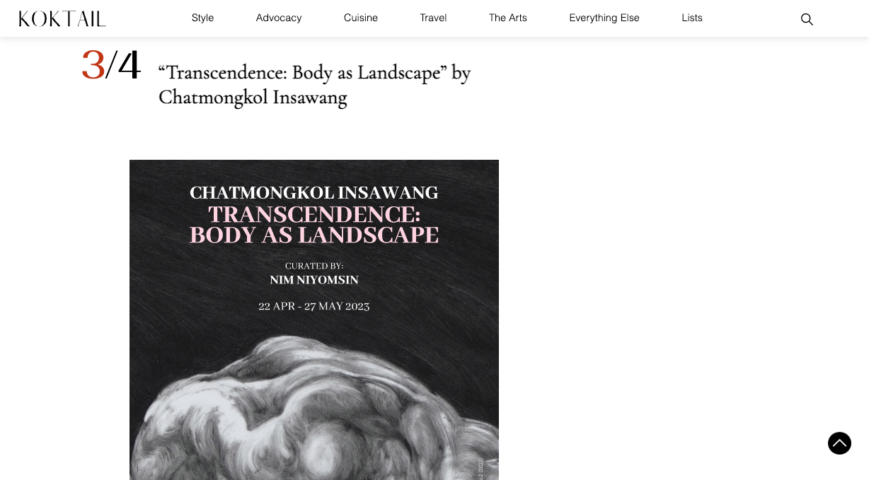 KOKTAIL – “Transcendence: Body as Landscape” by Chatmongkol Insawang