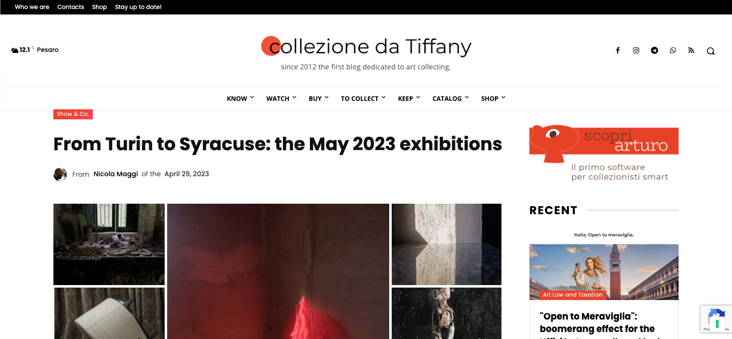 collezione da Tiffany – From Turin to Syracuse: the May 2023 exhibitions