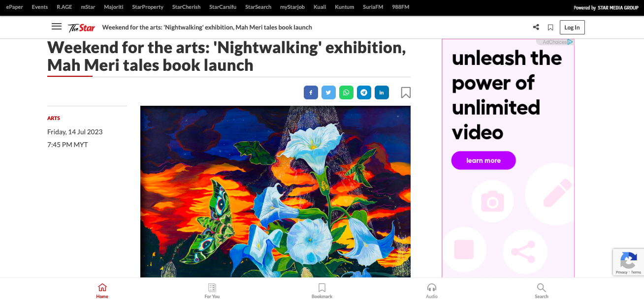The Star – Weekend for the arts: ‘Nightwalking’ exhibition, Mah Meri tales book launch