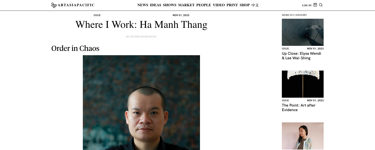 ART ASIA PACIFIC – Where I Work: Ha Manh Thang