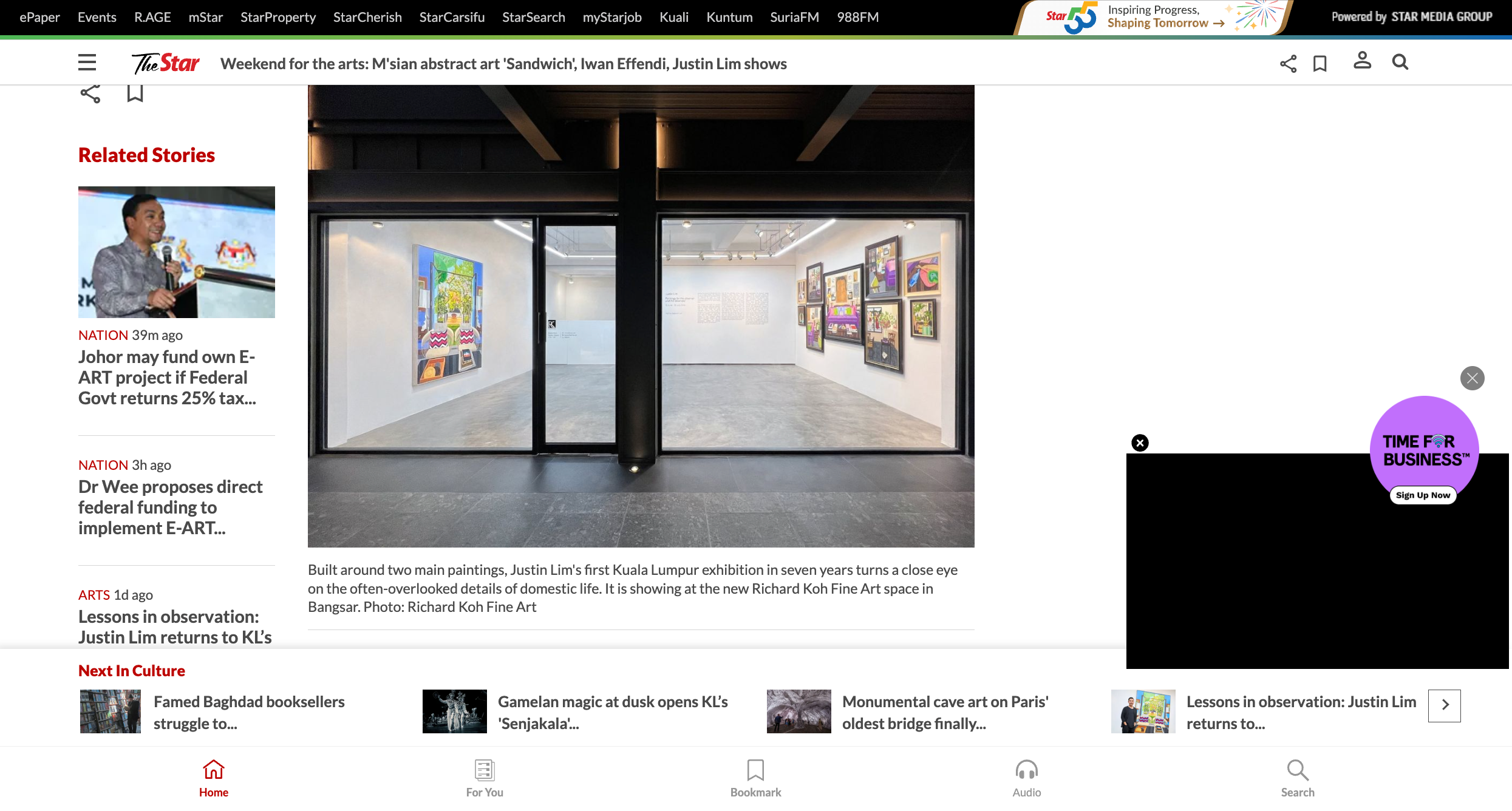 The Star – Weekend for the arts: M’sian abstract art ‘Sandwich’, Iwan Effendi, Justin Lim shows