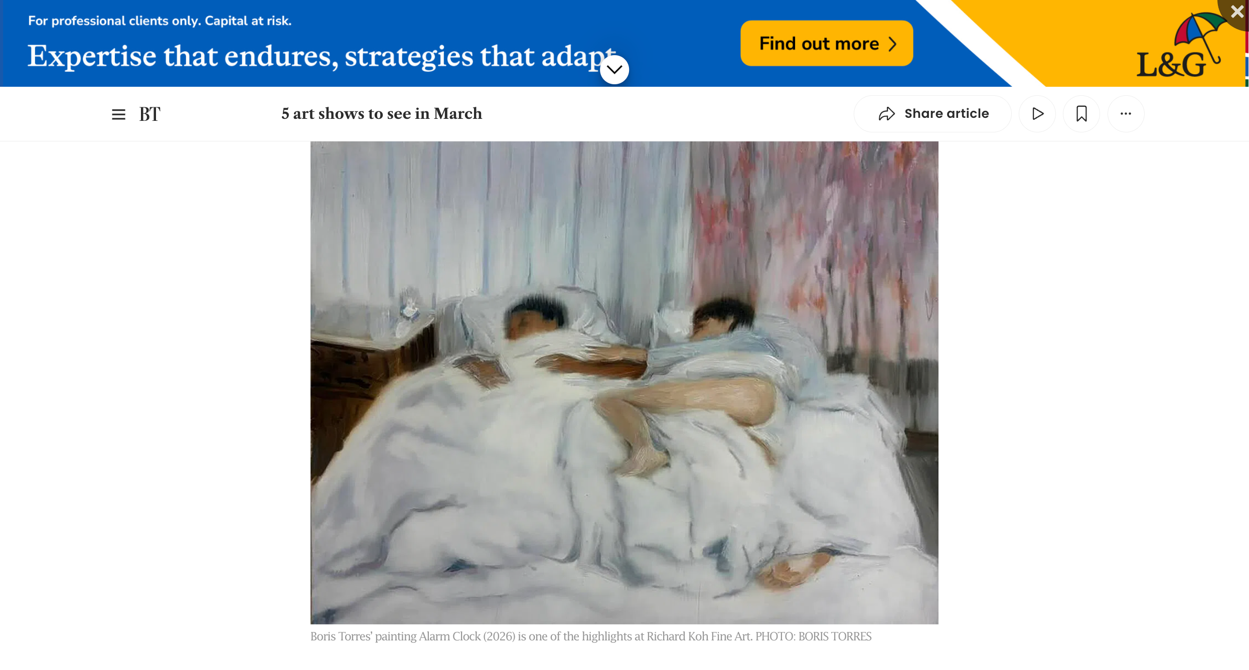 The Business Times – 5 art shows to see in March