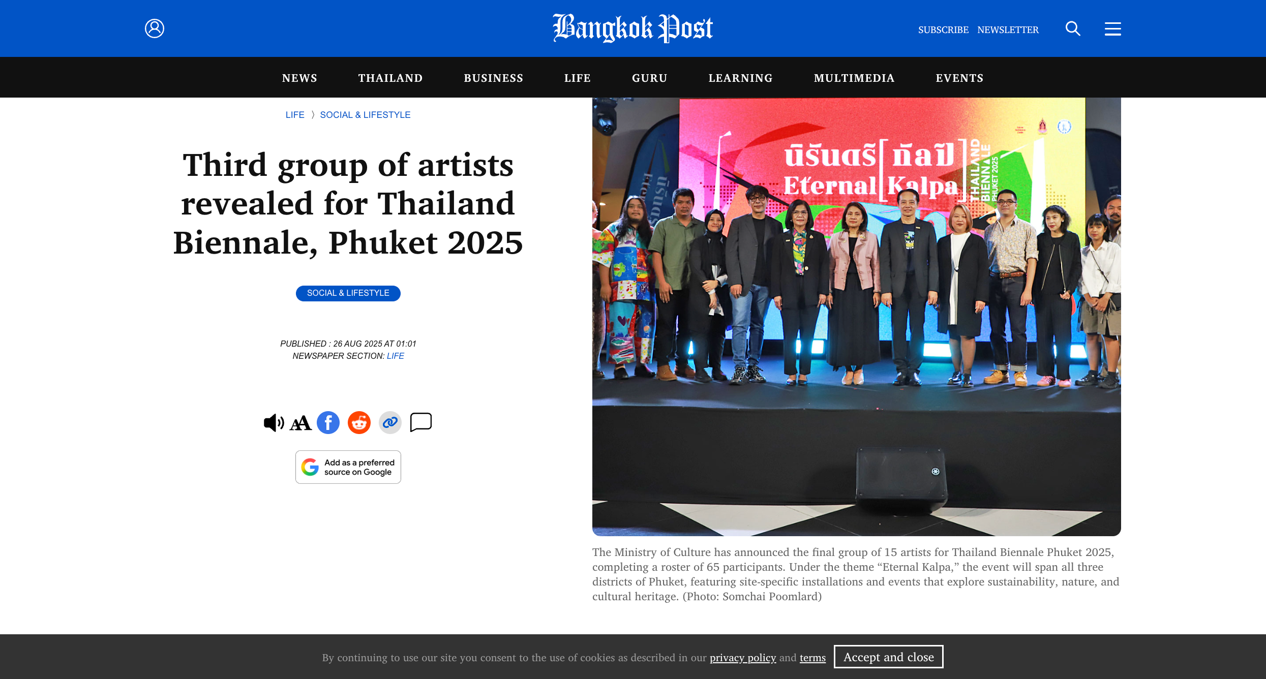 Bangkok Post – Third group of artists revealed for Thailand Biennale, Phuket 2025