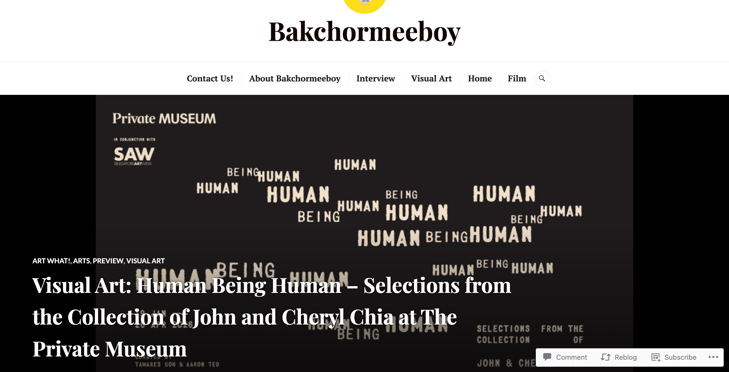 Bakchormeeboy – Visual Art: Human Being Human – Selections from the Collection of John and Cheryl Chia at The Private Museum