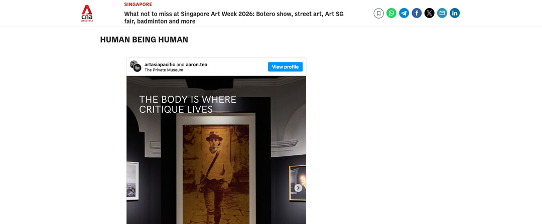 cna LIFESTYLE – What not to miss at Singapore Art Week 2026: Botero show, street art, Art SG fair, badminton and more