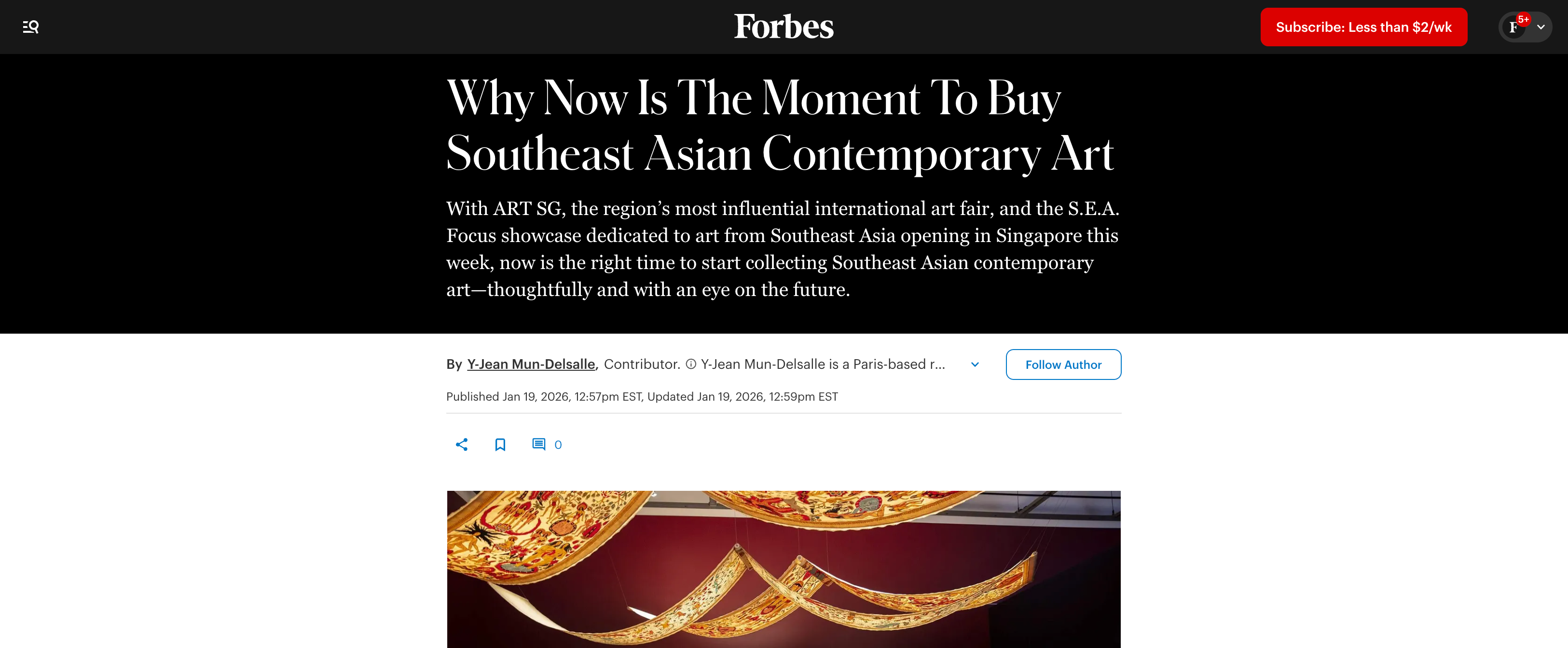 Forbes – Why Now Is The Moment To Buy Southeast Asian Contemporary Art