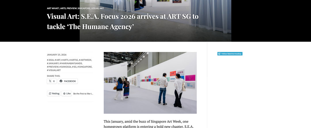 Bakchormeeboy – Visual Art: S.E.A. Focus 2026 arrives at ART SG to tackle ‘The Humane Agency’