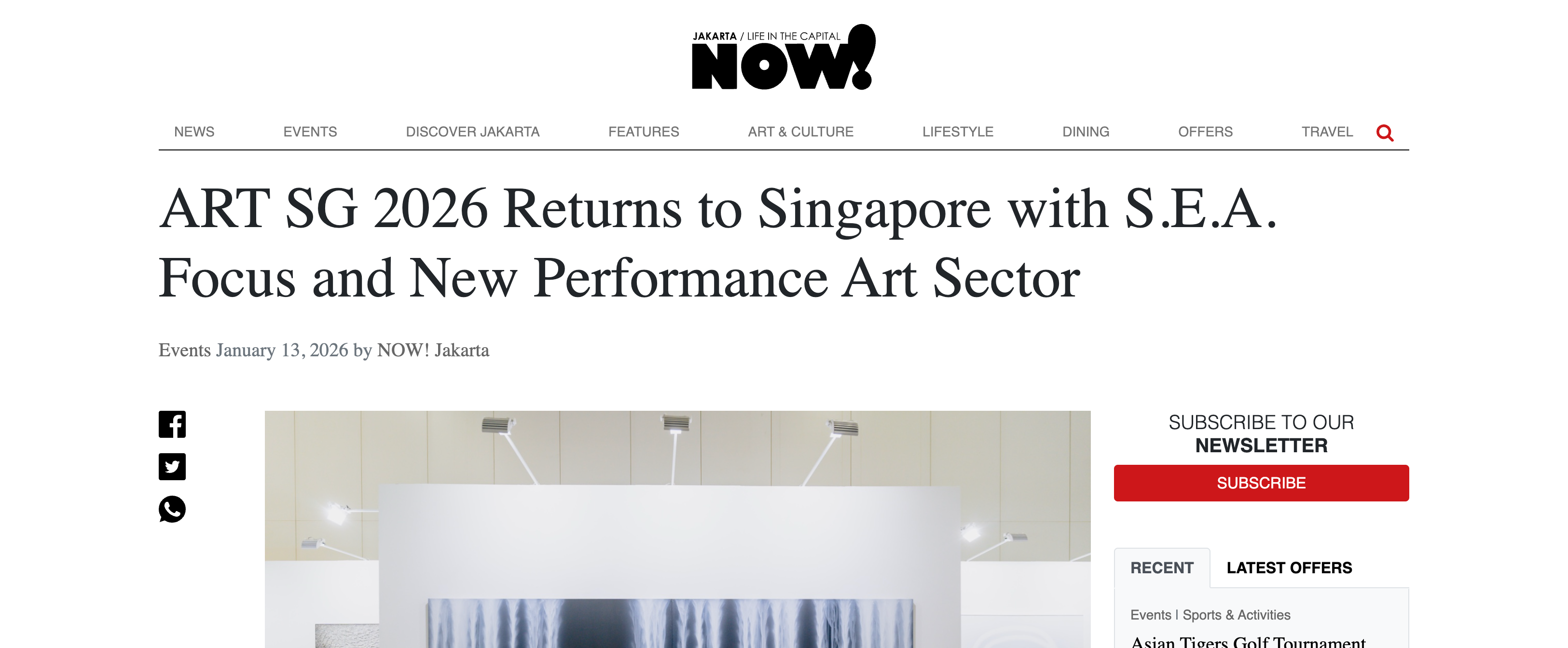 NOW! Jakarta – ART SG 2026 Returns to Singapore with S.E.A. Focus and New Performance Art Sector