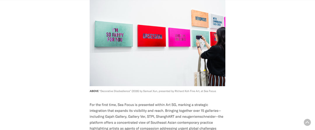 Tatler Asia – What to see at Art SG 2026: VIP preview and vernissage highlights