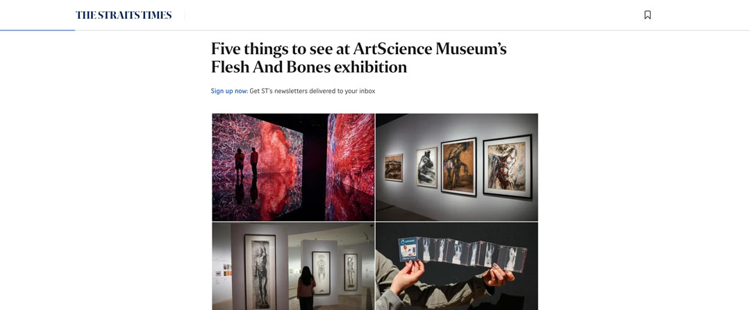 The Straits Times – Five things to see at ArtScience Museum’s Flesh And Bones exhibition
