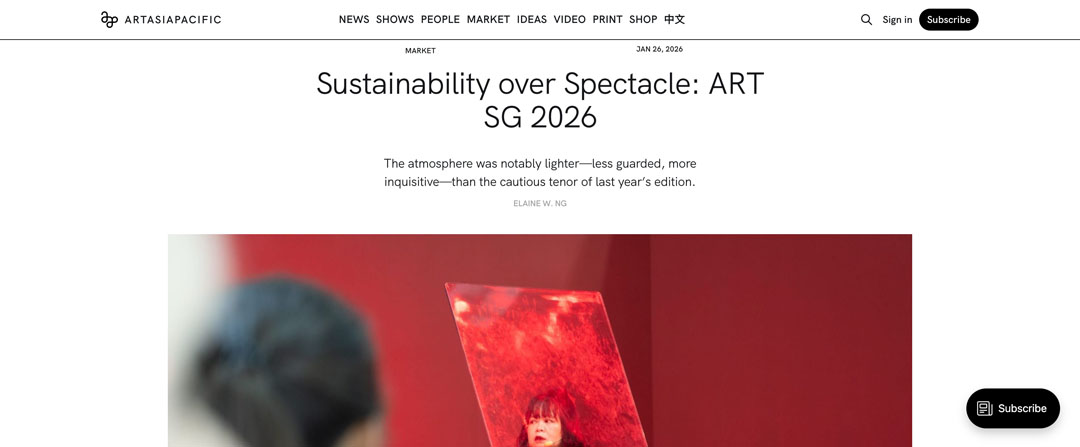 Art Asia Pacific – Sustainability over Spectacle: ART SG 2026
