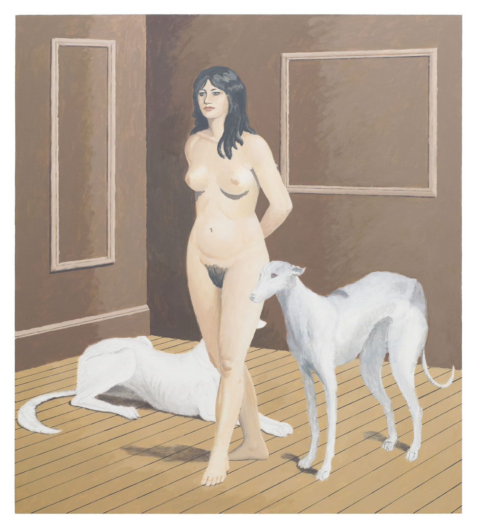 Female Nude with Two Dogs