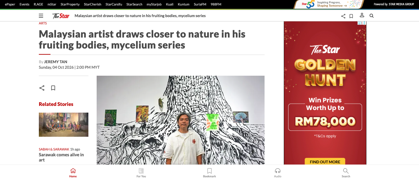 The Star – Arts Malaysian artist draws closer to nature in his fruiting bodies, mycelium series